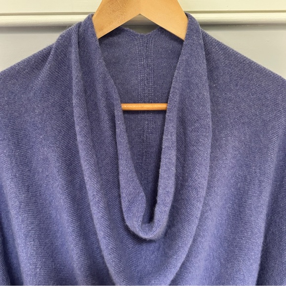 Alashan Lavender Cashmere Poncho Sweater Draped Dress Topper Shawl pashmina wrap - Picture 8 of 11